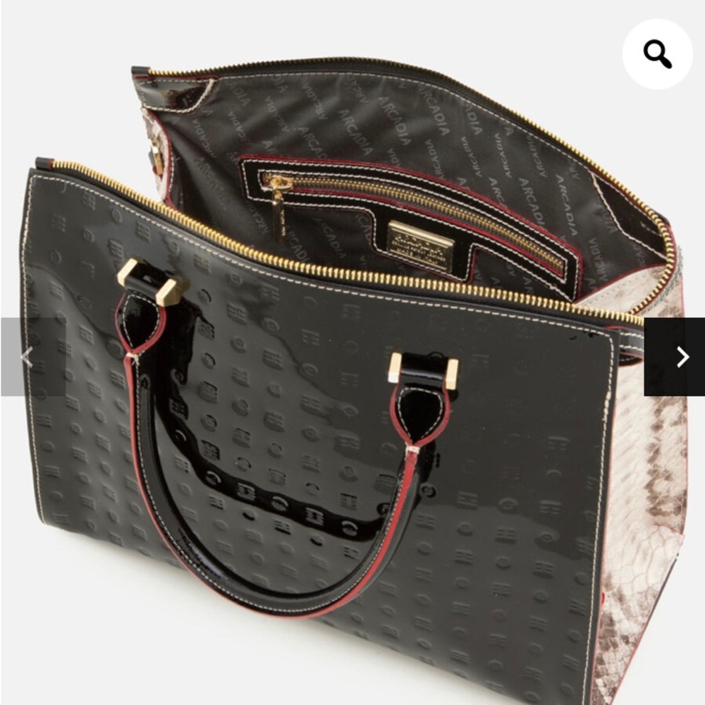 Arcadia Black Python Sides Patent Leather Italian… - image 5